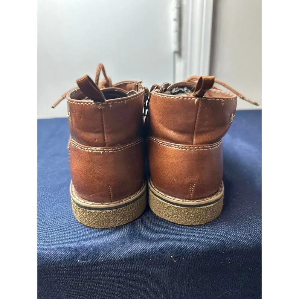 Wonder‎ Nation | Brown Faux Leather Lace-Up Chukka Boots | Youth Size 1